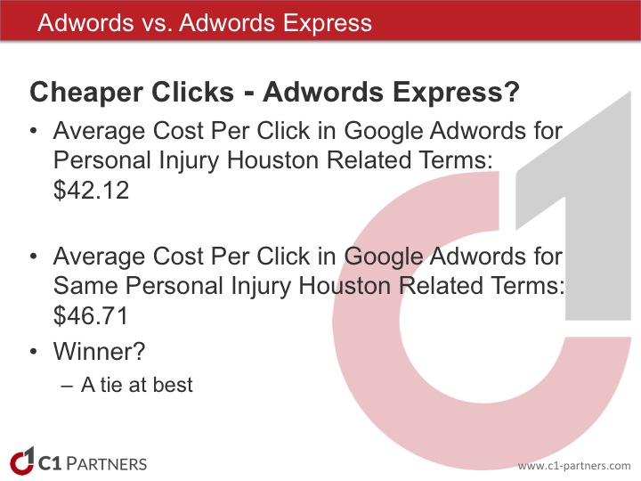 Adwords vs Adwords Express CPC