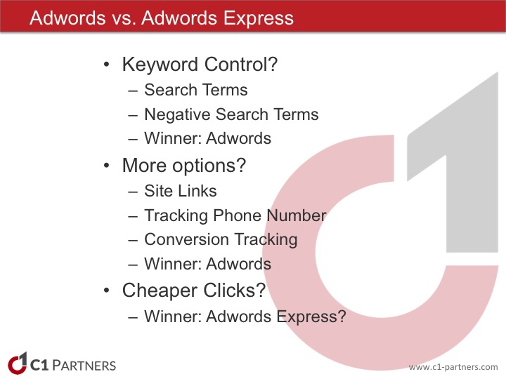 Adwords vs Adwords Express